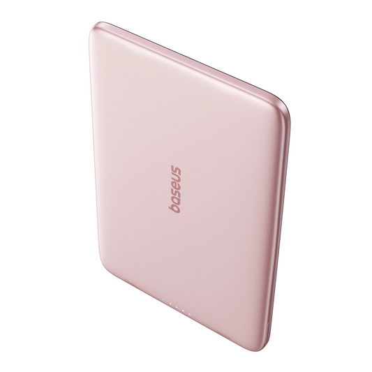 Draadloze Externe Batterij Baseus PicoGo AM41, 5000mAh, 20W, PD + FQI, 1 x QI - 1 x USB-C, Roze