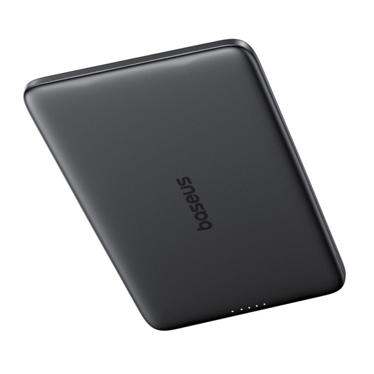 Draadloze Externe Batterij Baseus PicoGo AM41, 5000mAh, 20W, PD + FQI, 1 x QI - 1 x USB-C, Zwart