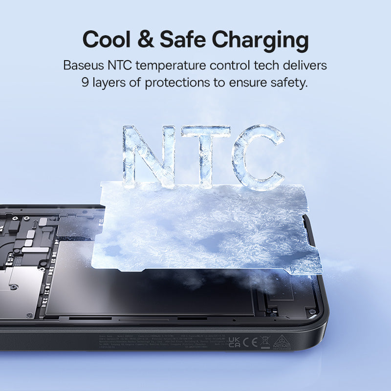 Draadloze externe batterij Baseus EnerFill FM11, 10000mAh, 30W, PD + FQI, 1 x QI - 1 x USB-C, Zwart