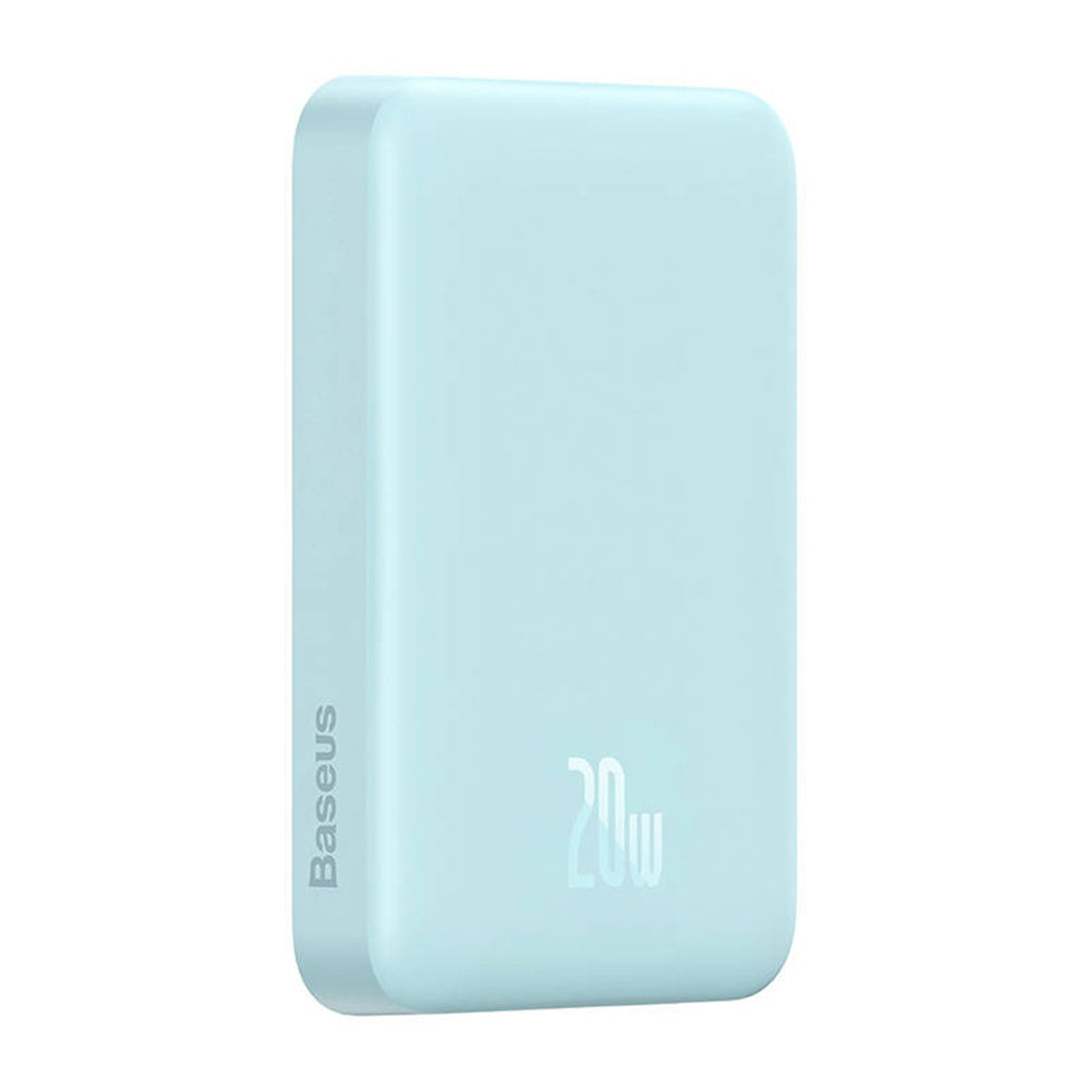 Draadloze Externe Batterij Baseus Magnetic Mini, 10000mAh, 20W, PD + FQI, 1 x QI - 1 x USB-C, Blauw PPCX110103