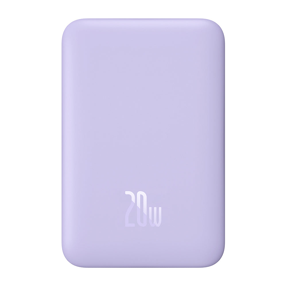 Draadloze Externe Batterij Baseus Magnetic Mini, 10000mAh, 20W, PD + FQI, 1 x QI - 1 x USB-C, Paars PPCX110105