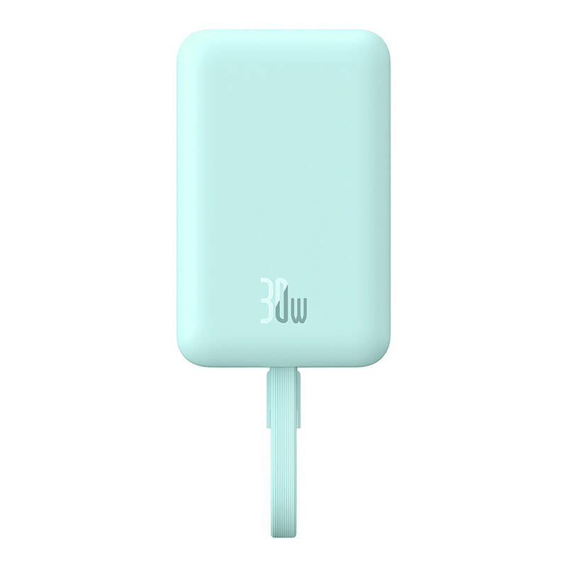 Externe Draadloze Batterij Baseus Magnetic Mini, 10000mAh, 30W, PD + FQI, 1 x Lightning - 1 x QI - 1 x USB-C, Blauw P1002210B333-00