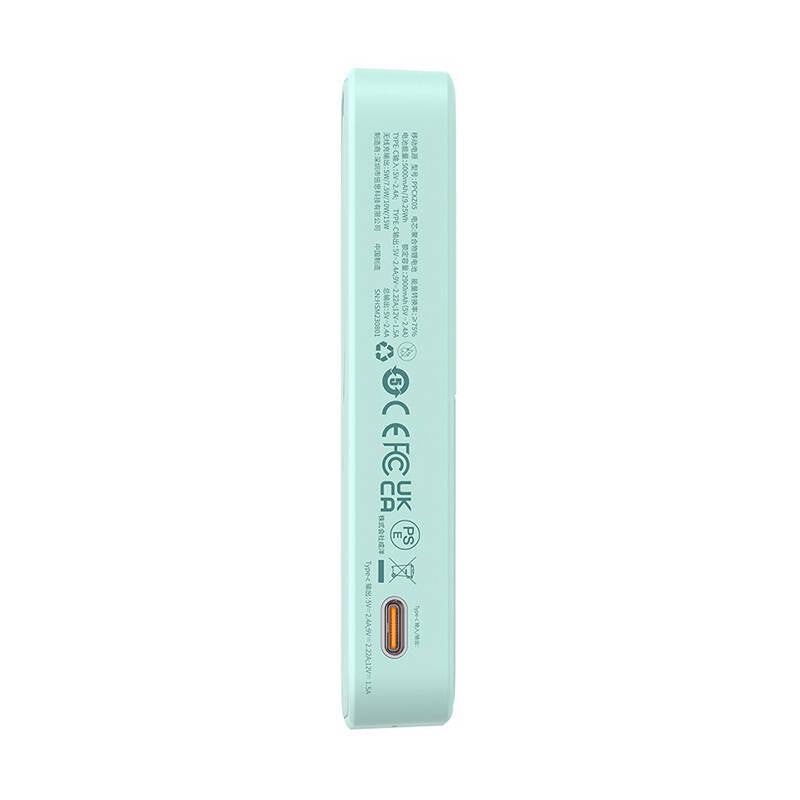 Externe Draadloze Batterij Baseus MagPro PPCXZ05, 5000mAh, 20W, PD + FQI, 1 x QI - 1 x USB-C, Groen P10064101333-00