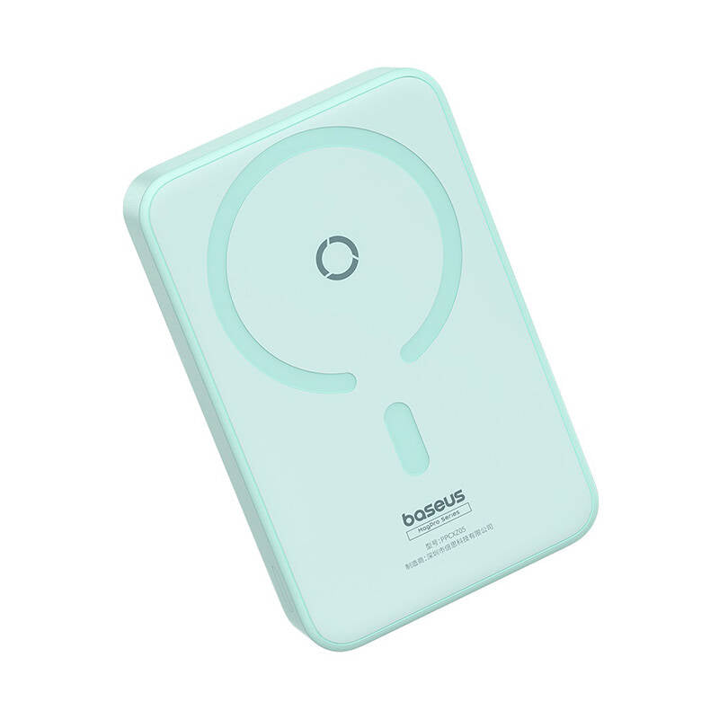 Externe Draadloze Batterij Baseus MagPro PPCXZ05, 5000mAh, 20W, PD + FQI, 1 x QI - 1 x USB-C, Groen P10064101333-00