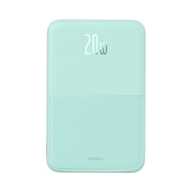 Externe Draadloze Batterij Baseus MagPro PPCXZ05, 5000mAh, 20W, PD + FQI, 1 x QI - 1 x USB-C, Groen P10064101333-00