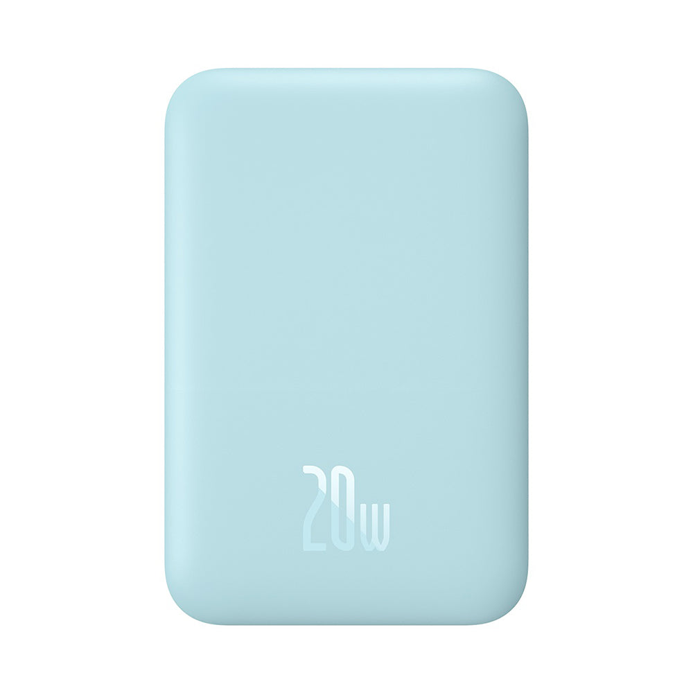 Externe Draadloze Batterij Baseus Mini Air, 6000mAh, 20W, PD + FQI, 1 x QI - 1 x USB-C, Blauw P10059002313-00