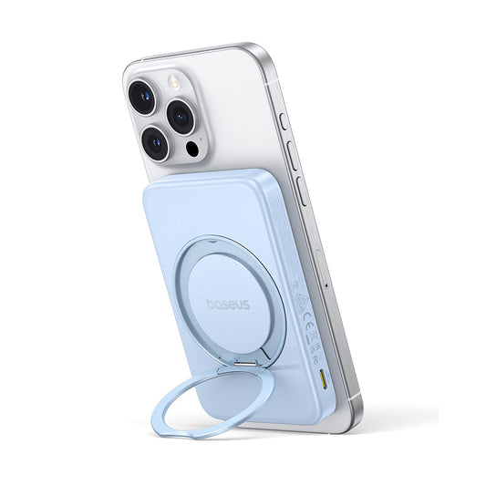 Externe Draadloze Batterij Baseus PicoGo, 5000mAh, 20W, PD + FQI, 1 x QI - 1 x USB-C, Blauw P10076800313-00