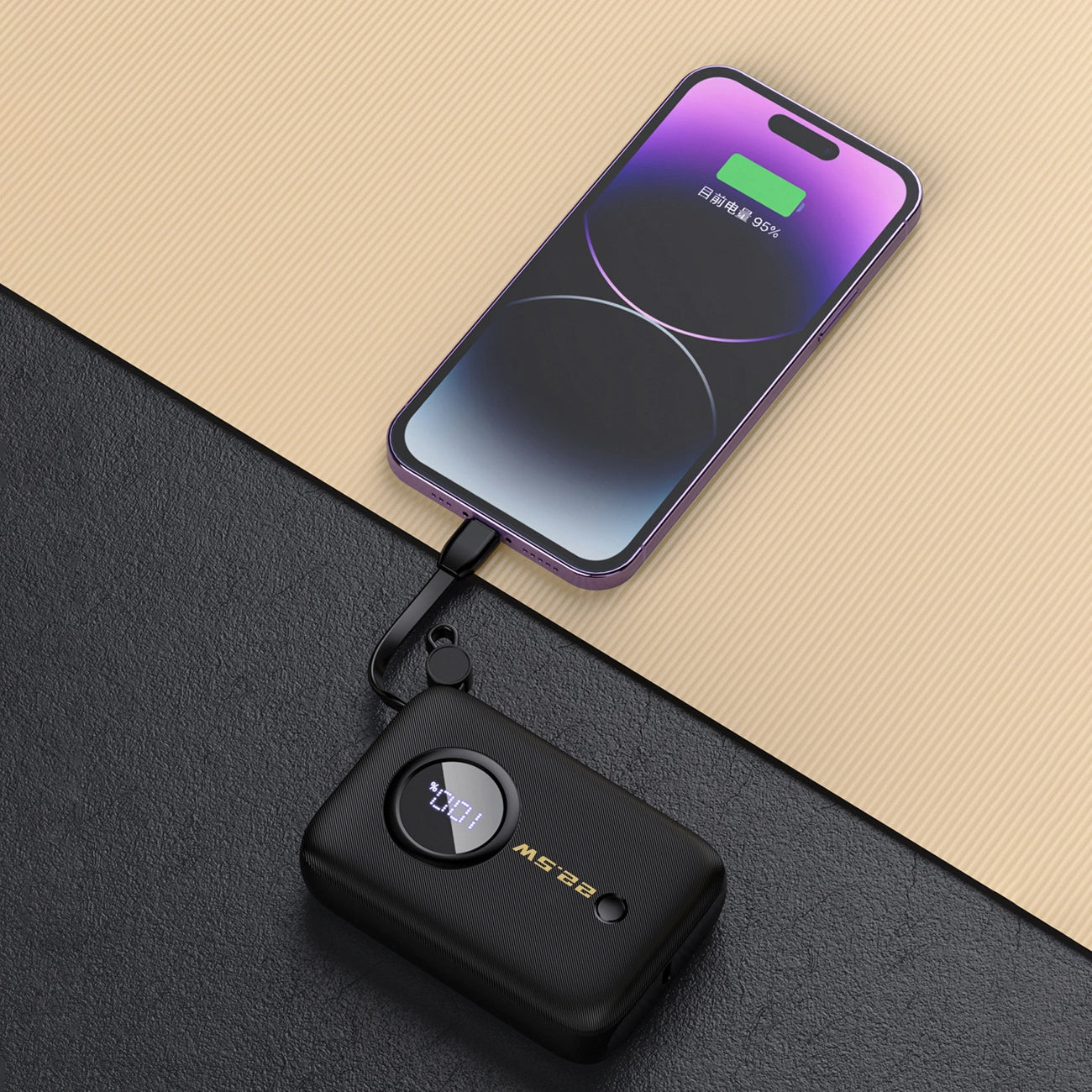 Externe Batterij Dudao K14, 10000mAh, 22.5W, QC + PD, 1 x Lightning - 1 x USB-A - 2 x USB-C, Zwart