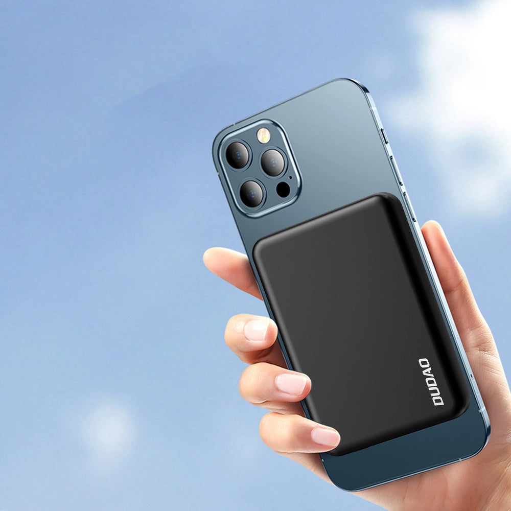 Draadloze Externe Batterij Dudao K14S, 5000mAh, 10W, PD + QI, 1 x QI - 1 x USB-C, Zwart