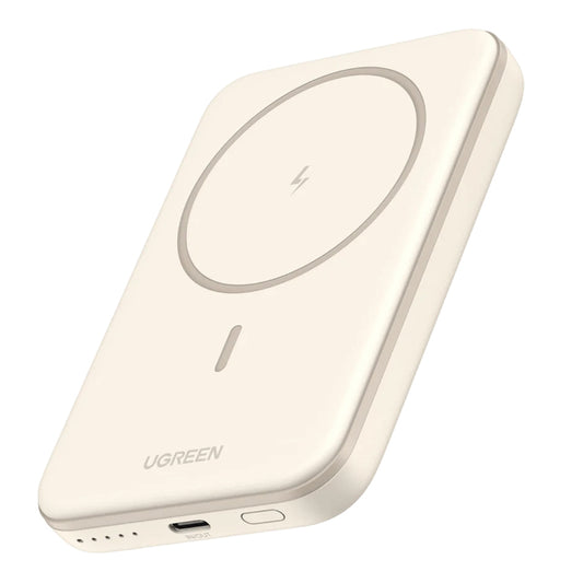 UGREEN PB560 Draadloze Externe Batterij, 5000mAh, 15W, PD + QI, 1 x QI - 1 x USB-C, Beige