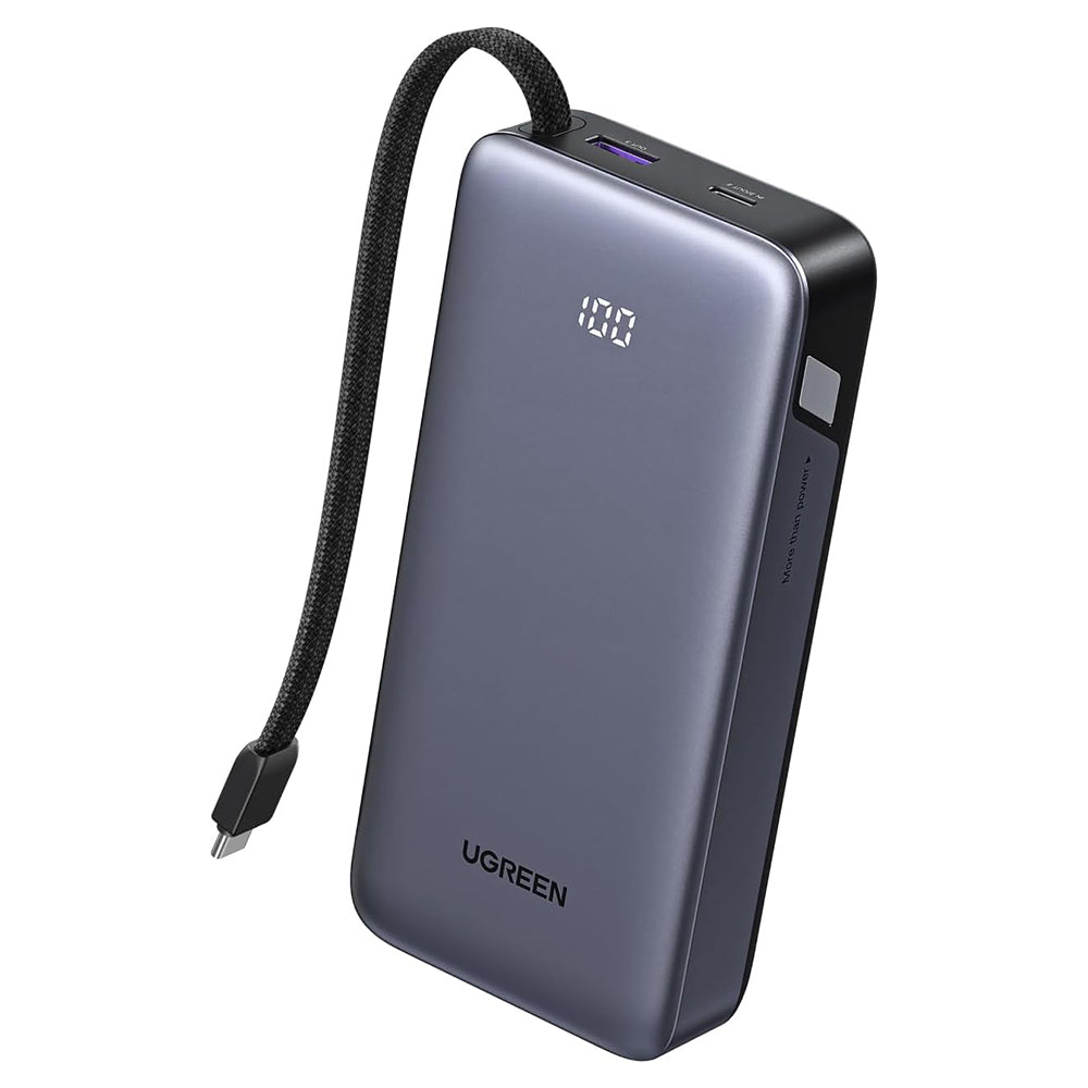 Externe Batterij UGREEN PB536 (55988B), 20000mAh, 45W, QC + PD, 1 x USB-A - 2 x USB-C, Gri