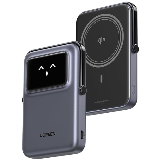 Draadloze Externe Batterij UGREEN PB764 Uno, 10000mAh, 20W, PD + FQI, 1 x QI - 1 x USB-C, Gri