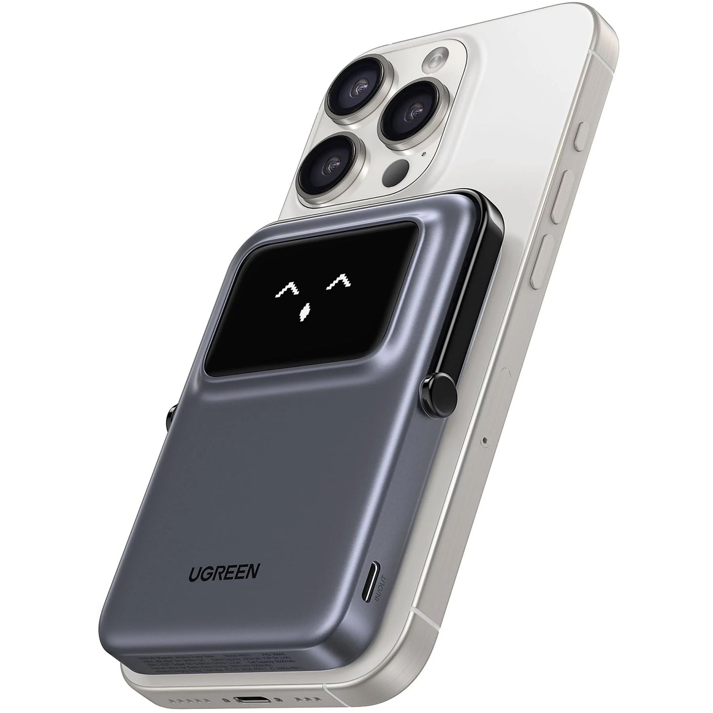 Draadloze Externe Batterij UGREEN PB571 Uno, 5000mAh, 20W, PD + FQI, 1 x QI - 1 x USB-C, Gri