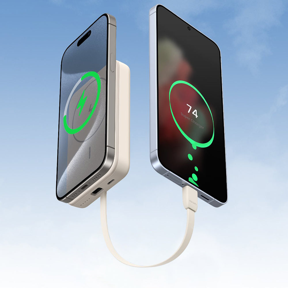 Draadloze Externe Batterij UGREEN PB760, 10000mAh, 20W, PD + FQI, 1 x QI - 1 x USB-C, Beige