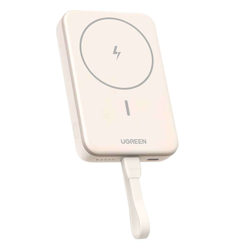 Draadloze Externe Batterij UGREEN PB760, 10000mAh, 20W, PD + FQI, 1 x QI - 1 x USB-C, Beige