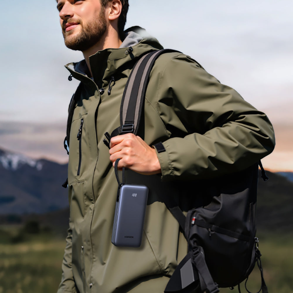Externe Batterij UGREEN PB536 (55988B), 20000mAh, 45W, QC + PD, 1 x USB-A - 2 x USB-C, Gri
