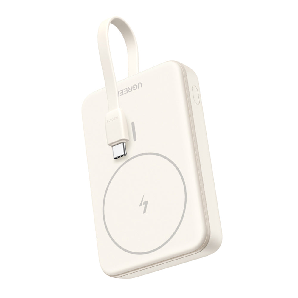 Draadloze Externe Batterij UGREEN PB760, 10000mAh, 20W, PD + FQI, 1 x QI - 1 x USB-C, Beige