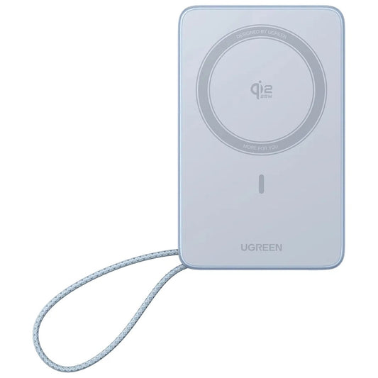 Draadloze Externe Batterij UGREEN MagFlow PB773 (65958B), 10000mAh, 25W, PD + FQI, 1 x QI - 2 x USB-C, Blauw