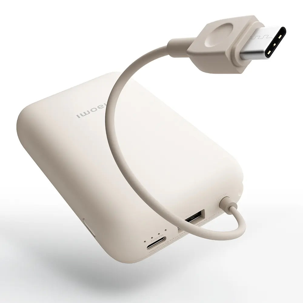 Externe Batterij Xiaomi Pocket Edition Pro, 10000mAh, 33W, QC + PD, 1 x USB-A - 1 x USB-C, Beige BHR9072GL