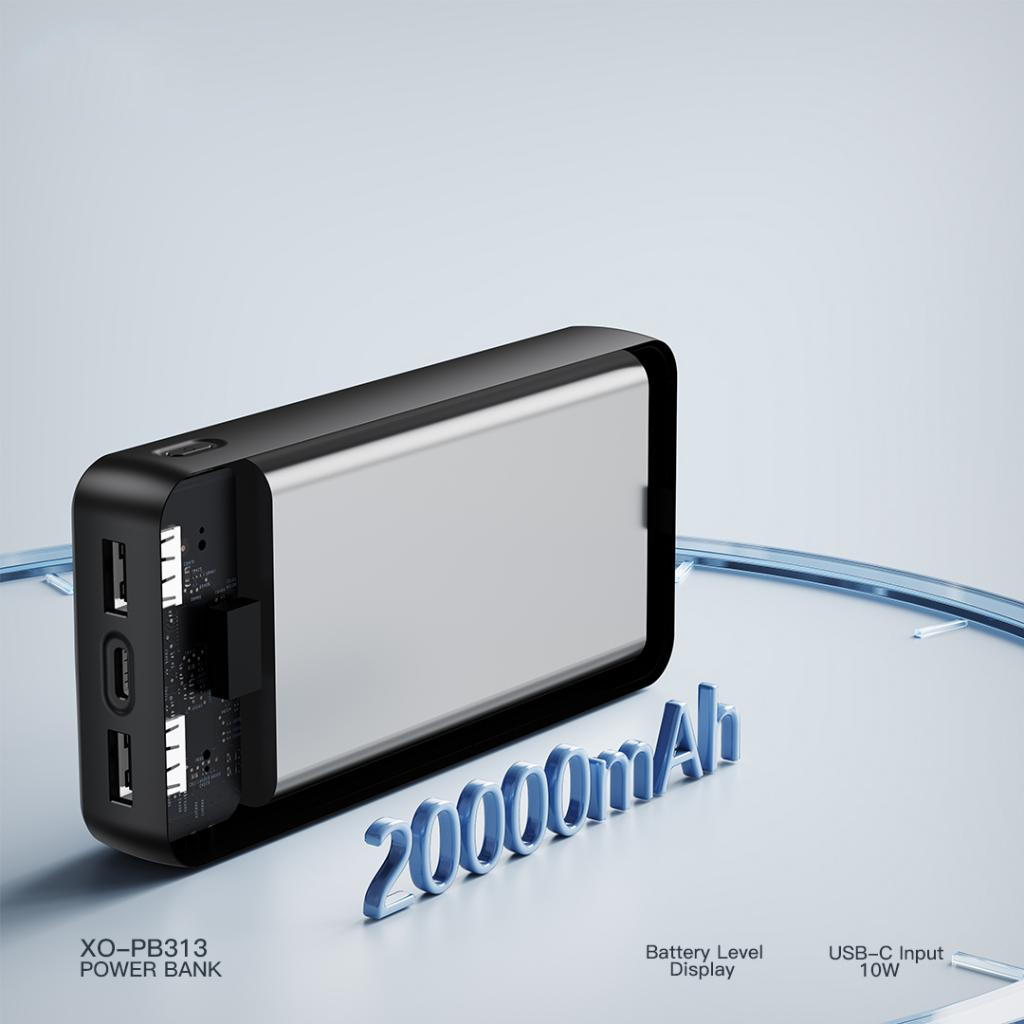Externe Batterij XO Design PB313, 20000mAh, 10W, 2 x USB-A, Zwart