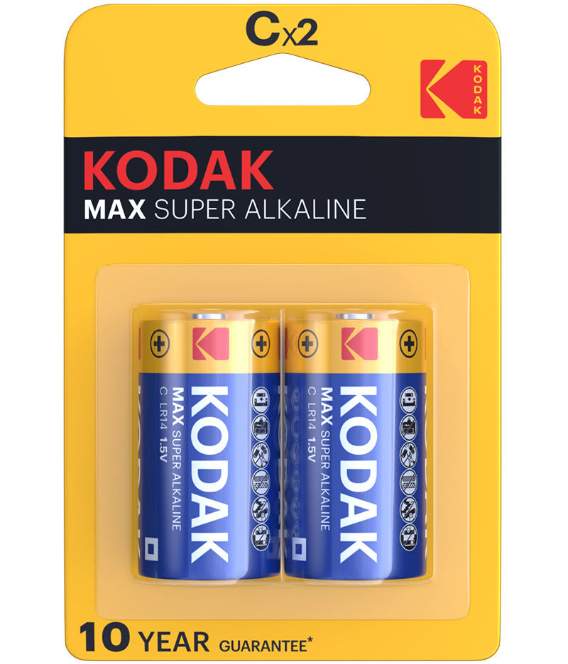 Kodak Max Super Alkaline batterij, LR14, set van 2 stuks