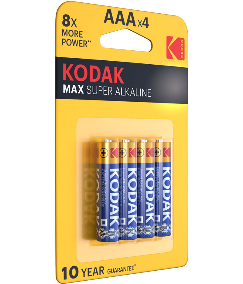 Kodak Max Super Alkaline batterij, AAA / LR3, set van 4 stuks