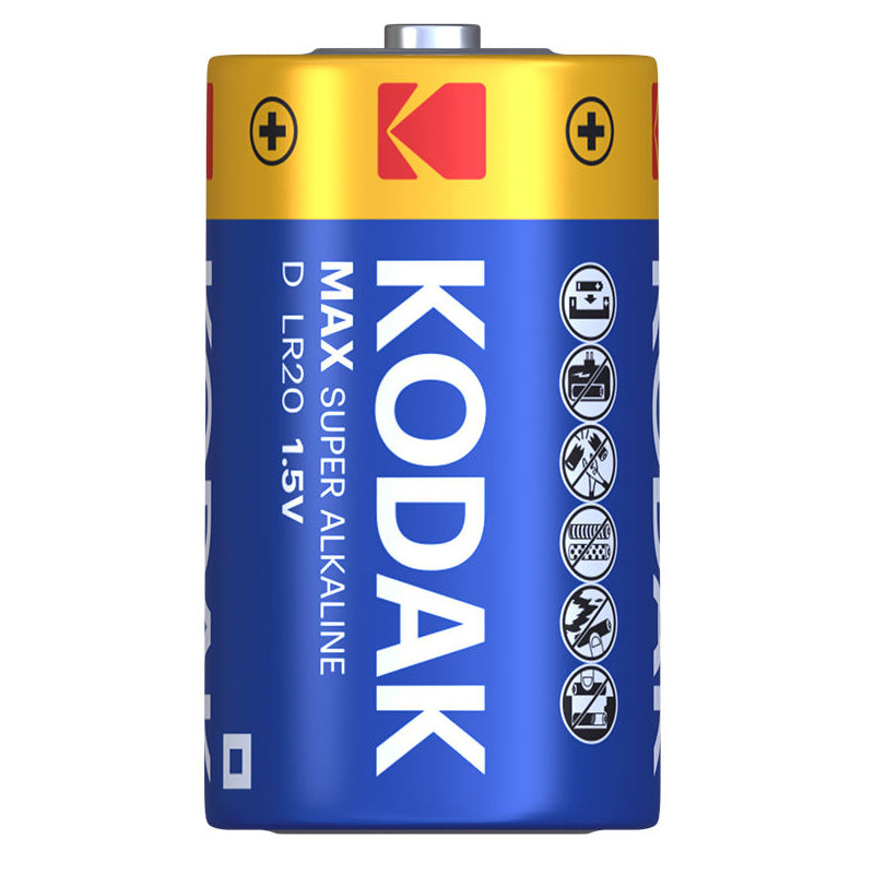 Kodak Max Super Alkaline batterij, LR20, set van 2 stuks