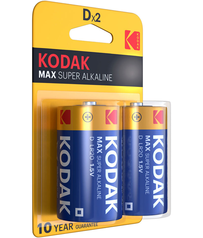 Kodak Max Super Alkaline batterij, LR20, set van 2 stuks