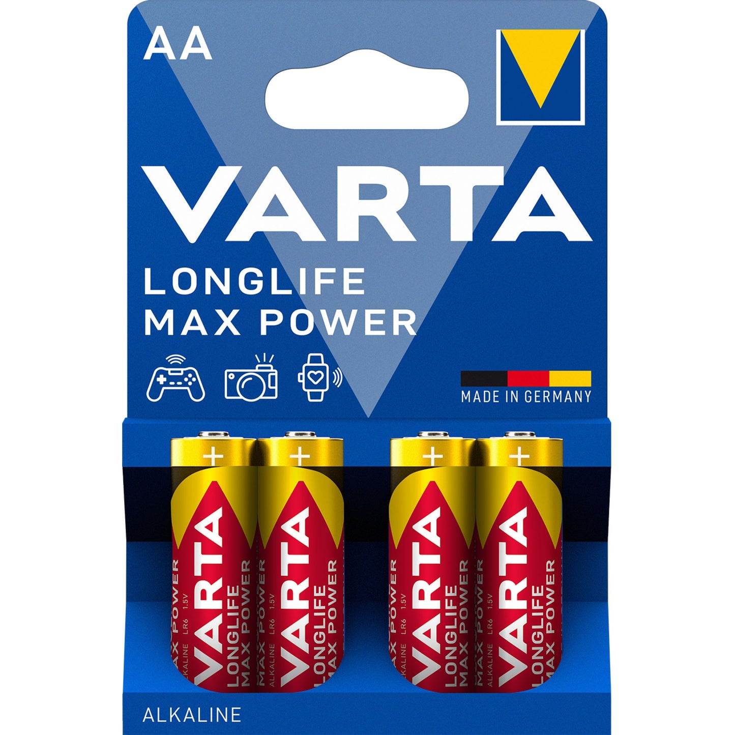 Varta Longlife Max Power 4706 batterij, AA / LR6, Set van 4 stuks