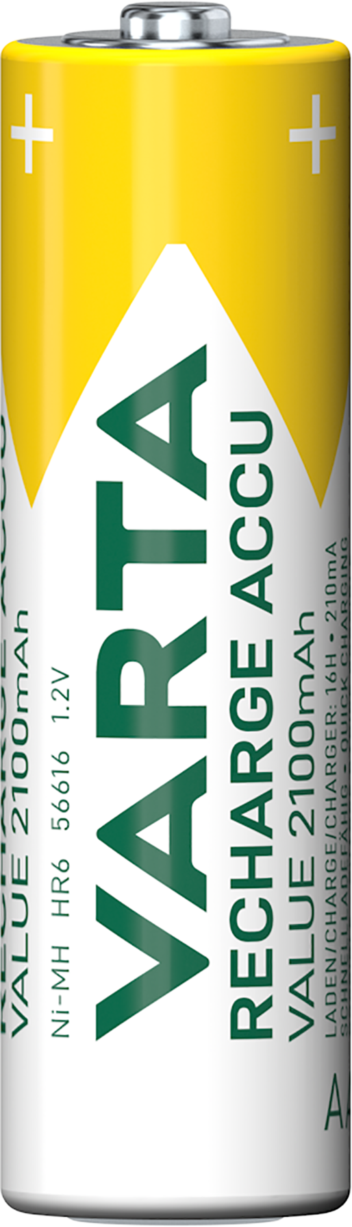 Varta Professionele Oplaadbare Batterij, AA / HR6, 2100mAh, Set van 4 stuks