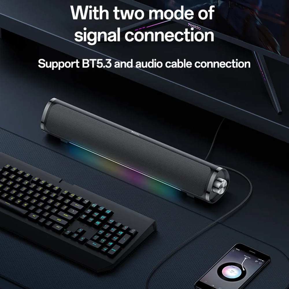 Bluetooth-luidspreker Yesido YSW27, 10W, RGB, Zwart