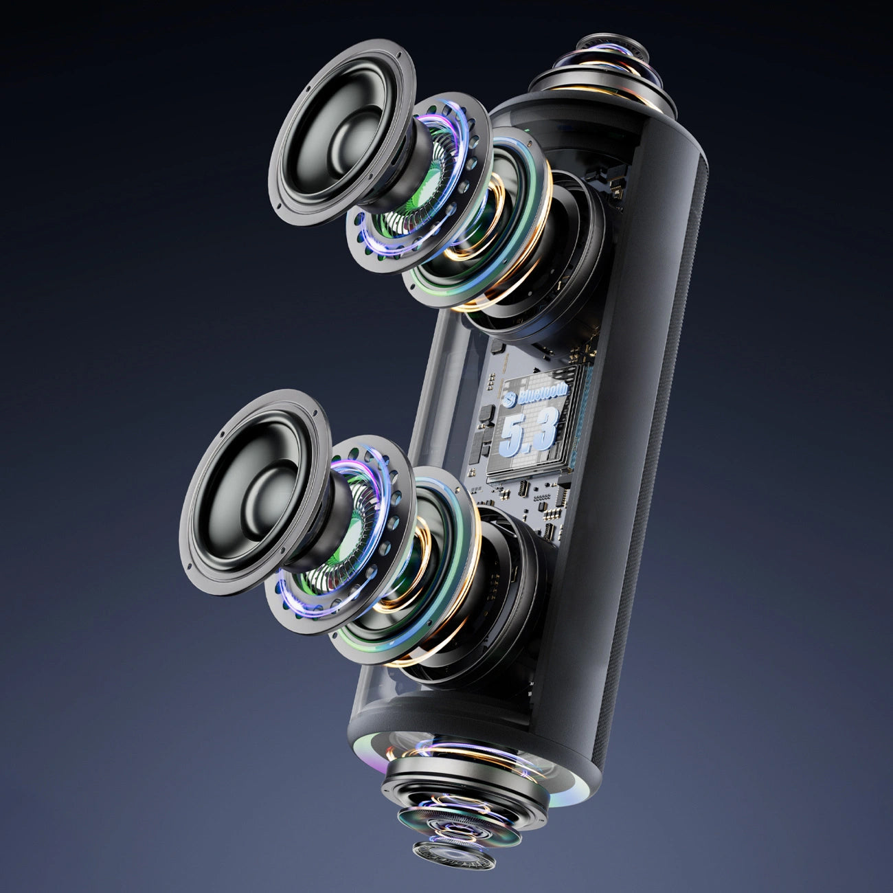 Draagbare Bluetooth Speaker Dudao Y21, 2 x 5W, TWS, RGB, Zwart