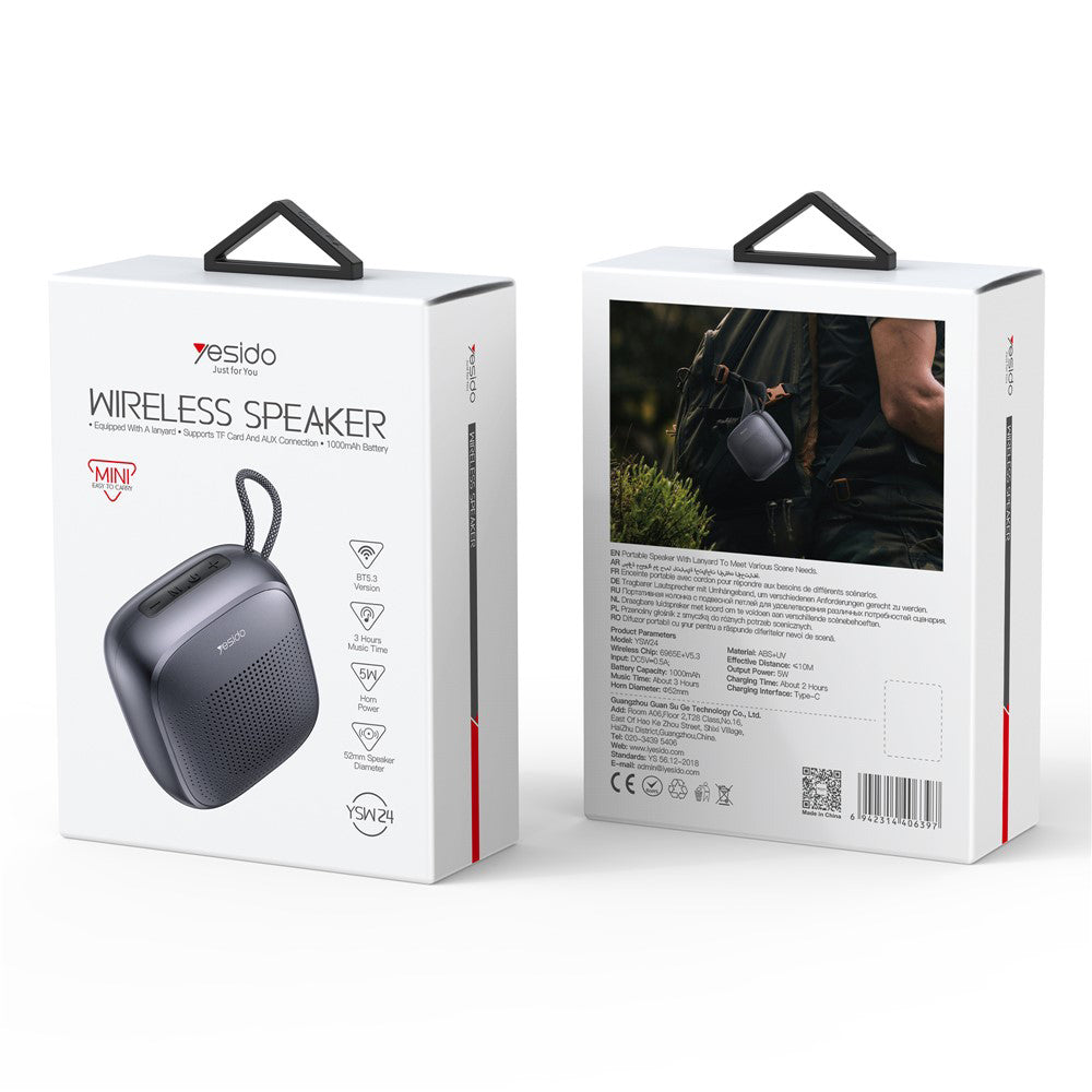 Draagbare Bluetooth Speaker Yesido YSW24, 5W, Waterdicht, Zwart