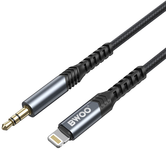 Audiokabel Lightning - 3,5mm BWOO BO-AUX068, 1,2m, Zwart