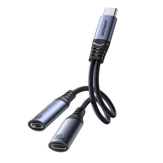 Audio USB-C Kabel - 2 x USB-C Joyroom SY-C03, 0.14m, Zwart