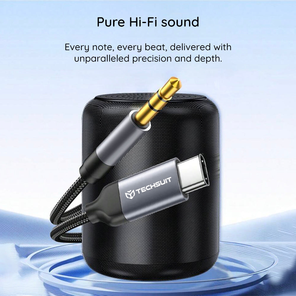 Audio Kabel USB-C - 3.5mm Techsuit AC11 FuseXound, 0.5m, Gri