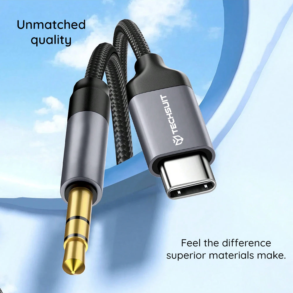 Audio Kabel USB-C - 3.5mm Techsuit AC11 FuseXound, 0.5m, Gri