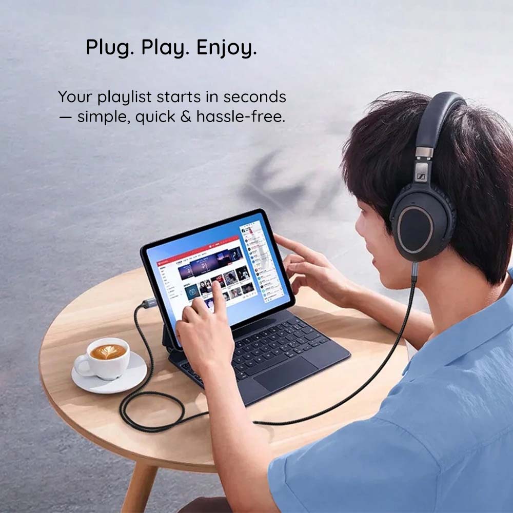 Audio Kabel USB-C - 3.5mm Techsuit AC16 NexaSound, 1m, Gri