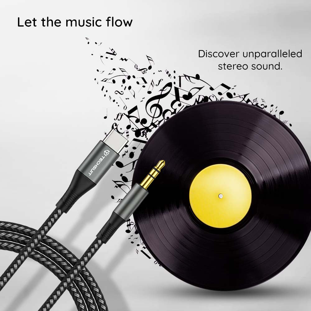 Audio Kabel USB-C - 3.5mm Techsuit AC16 NexaSound, 1m, Gri