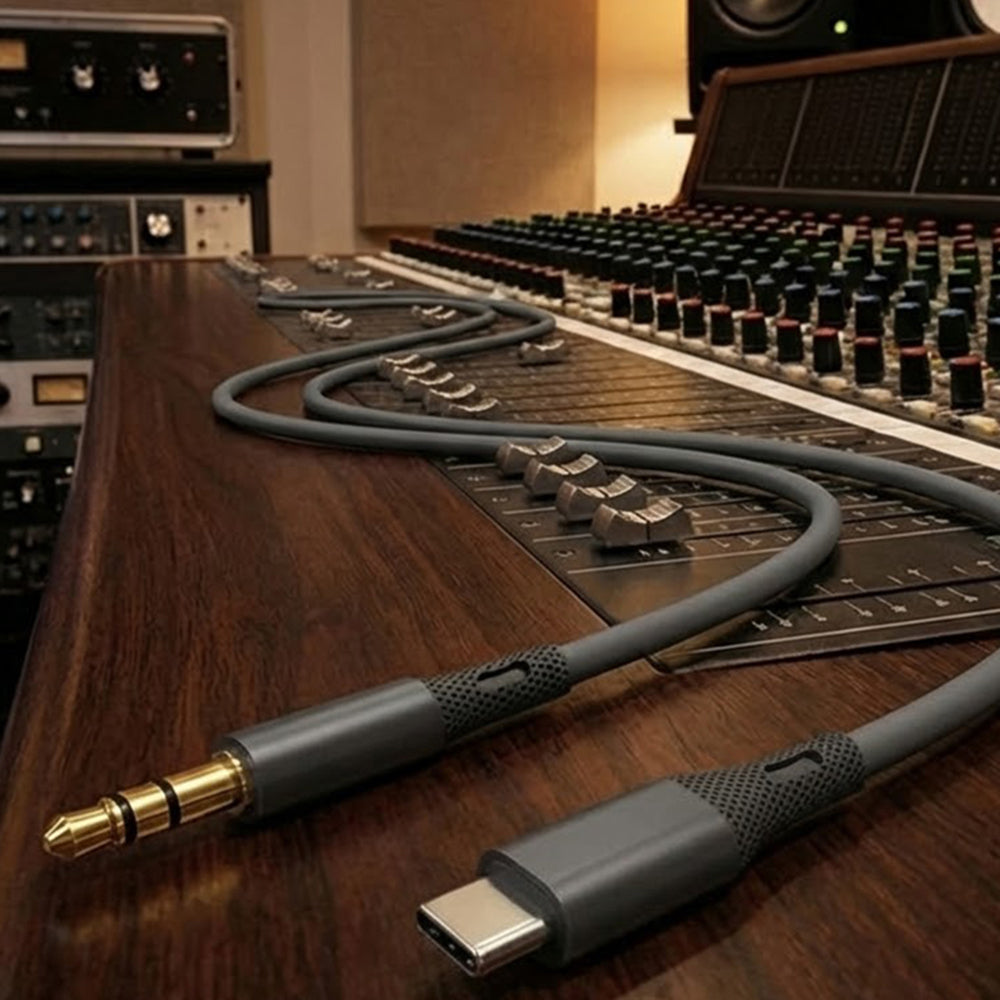 Audio Kabel USB-C - 3.5mm Techsuit AC4 SoundFlex, 1m, Grijs
