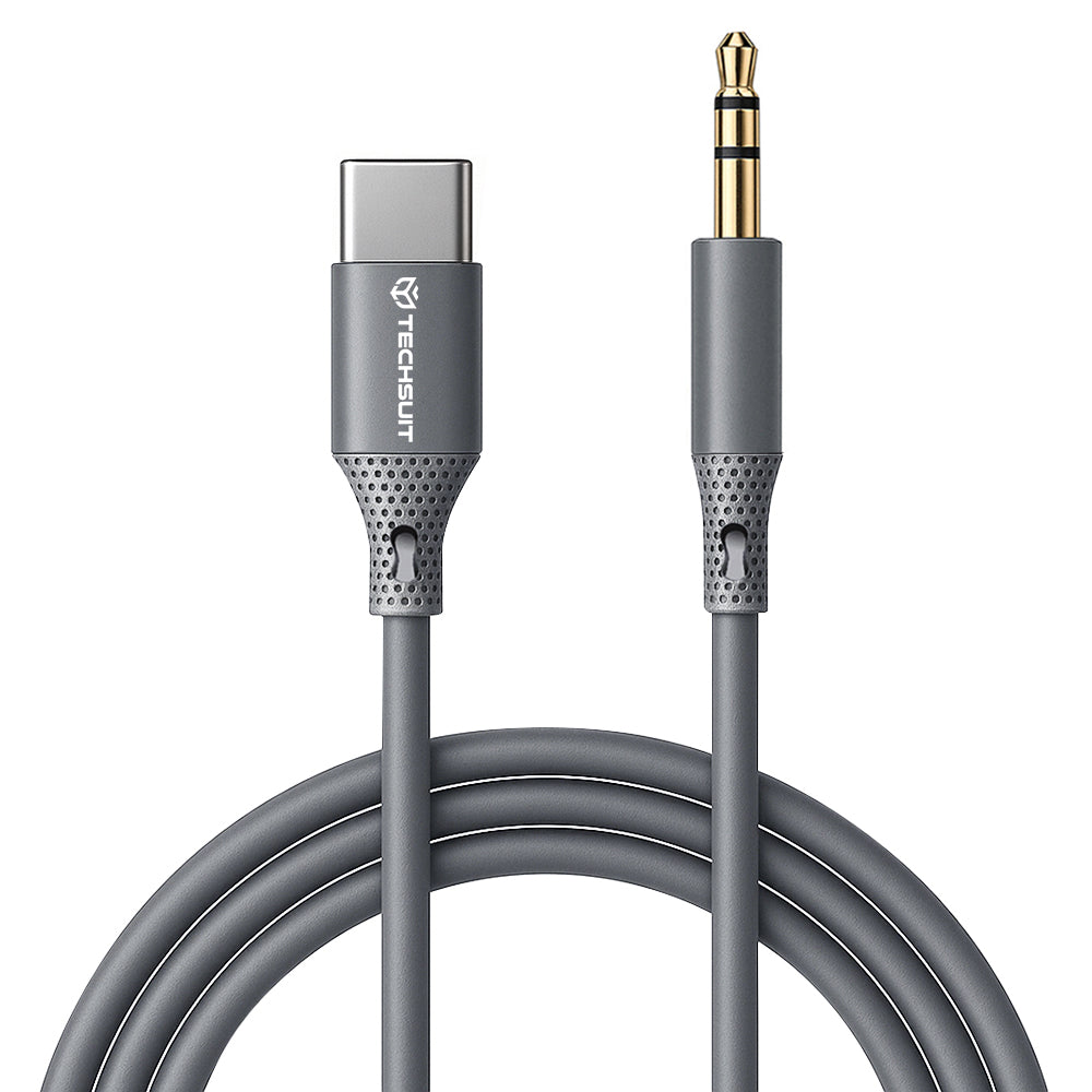 Audio Kabel USB-C - 3.5mm Techsuit AC4 SoundFlex, 1m, Grijs