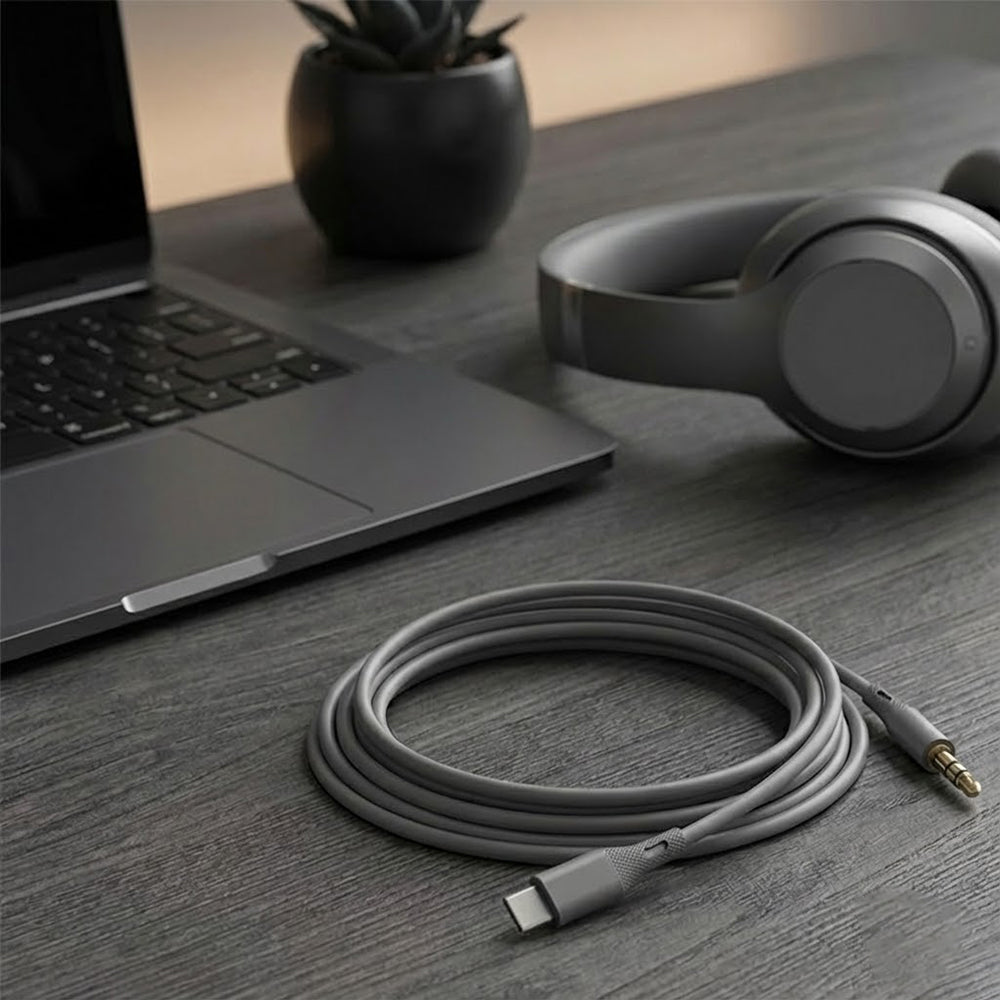 Audio Kabel USB-C - 3.5mm Techsuit AC4 SoundFlex, 1m, Grijs