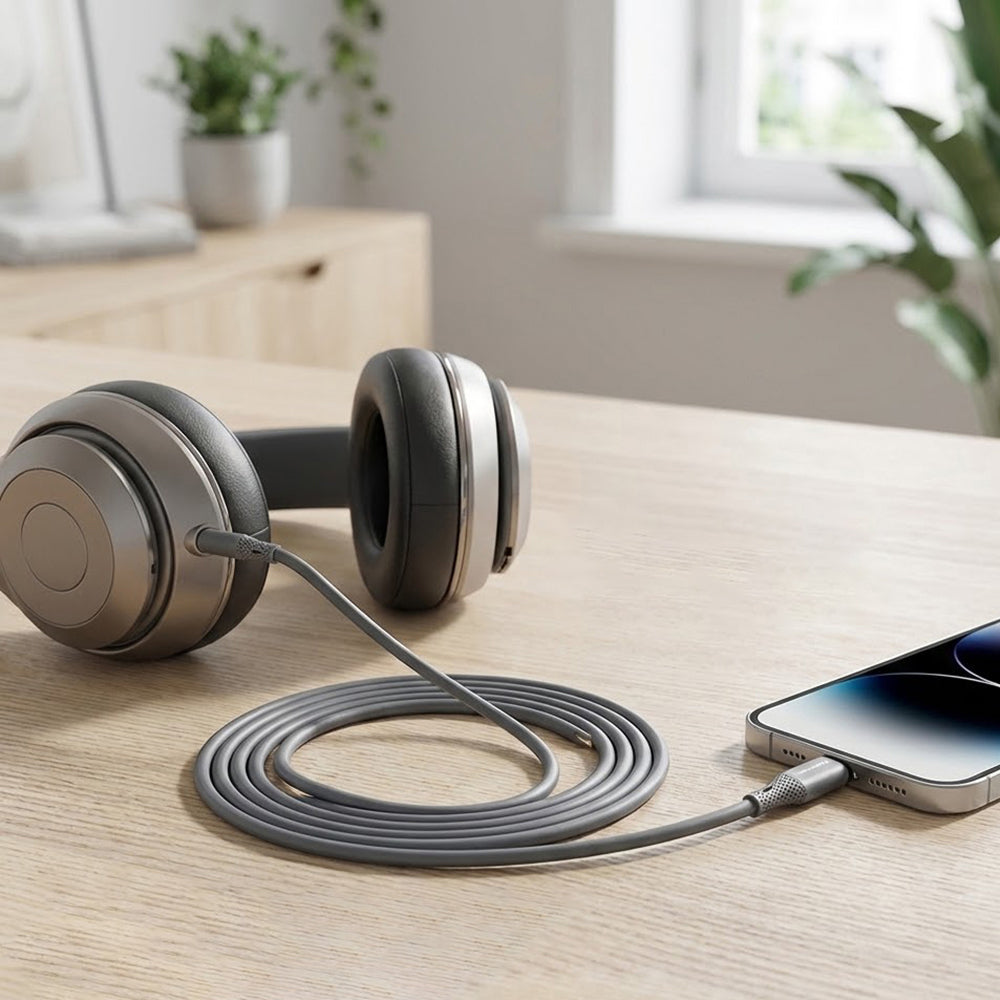 Audio Kabel USB-C - 3.5mm Techsuit AC4 SoundFlex, 1m, Grijs