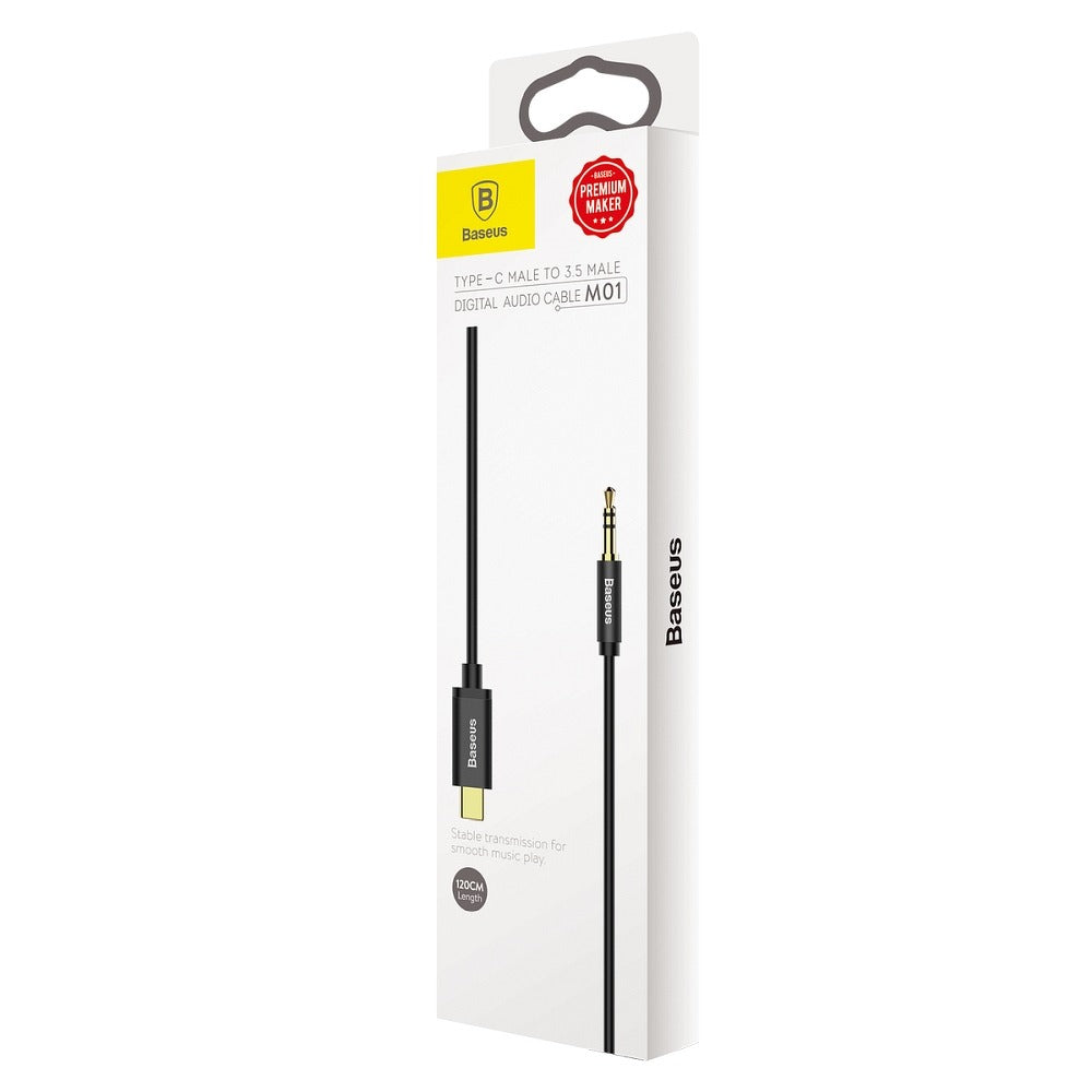 Audio Kabel USB-C - 3.5mm Baseus Yiven M01, 1.2m, Zwart CAM01-01