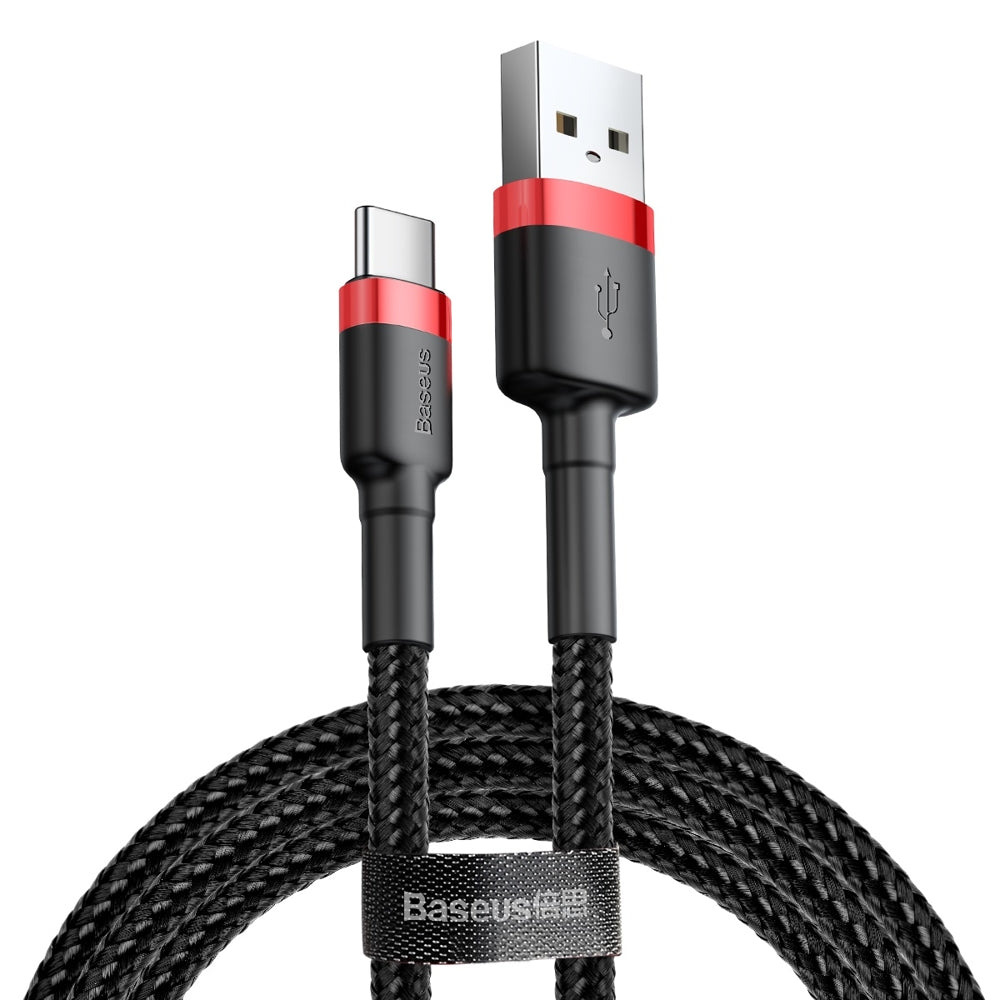 Data- en Oplaadkabel USB-A - USB-C Baseus Cafule, 60W, 1m, Rood CATKLF-B91