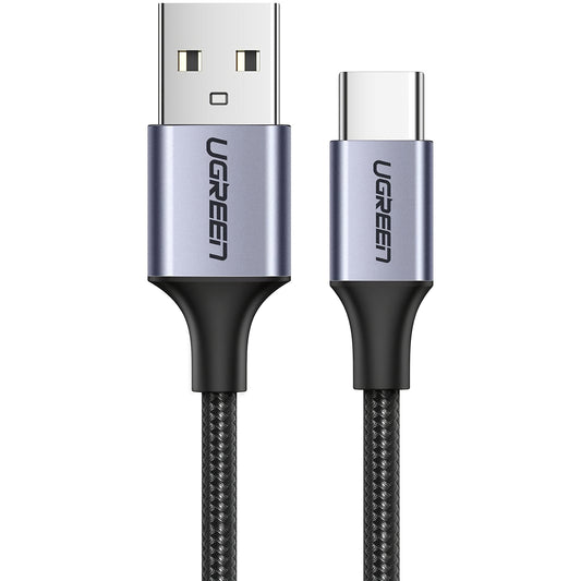 USB-A - USB-C UGREEN US288 Data- en Oplaadkabel, 18W, 1m, Zwart