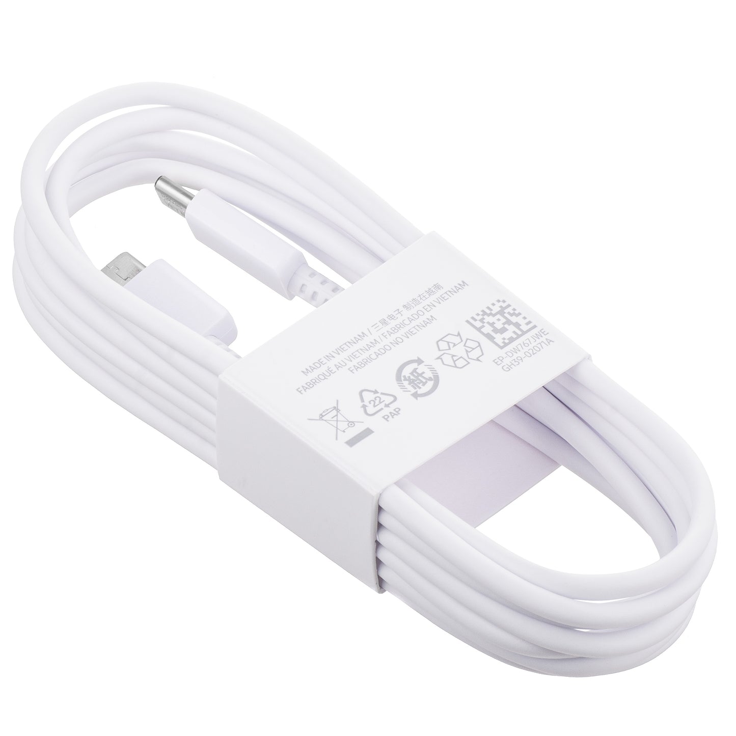 Data- en Oplaadkabel USB-C - USB-C Samsung EP-DW767JWE, 25W, 1.8m, Wit GP-TOU021RFCWW