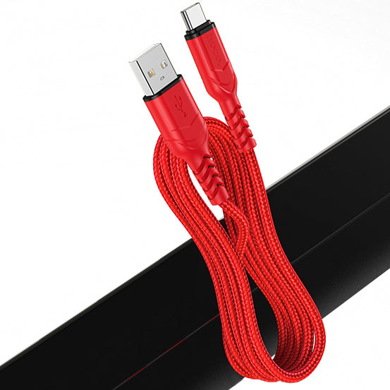 USB-A - USB-C Data- en Oplaadkabel HOCO X59 Victory, 18W, 1m, Rood