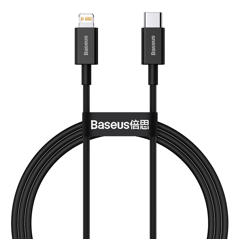 USB-C - Lightning Data- en Oplaadkabel Baseus Superior Series, 20W, 1m, Zwart CATLYS-A01