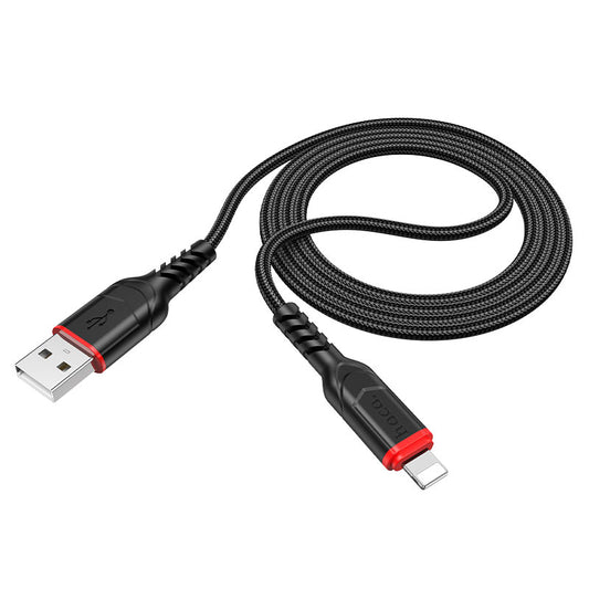 Data- en Oplaadkabel USB-A - Lightning HOCO X59 Victory, 18W, 1m, Zwart